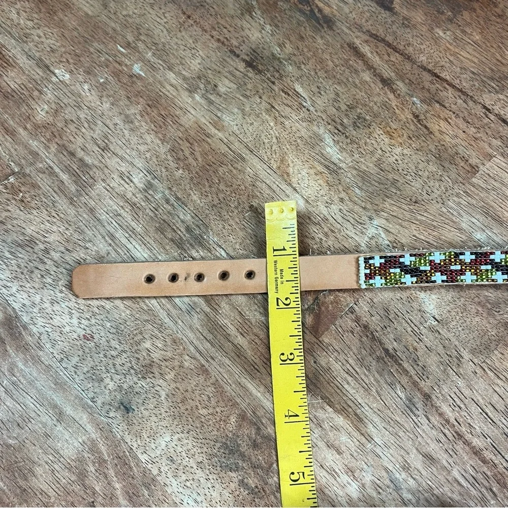 Leather Beaded‎ Dog Collar Handmade Brand New - Medium - Picture 5 of 7